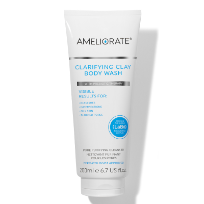 AMELIORATE Clarifying Clay Body Wash valomasis kūno prausiklis, 200 ml.