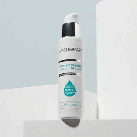 AMELIORATE Transforming Facial Serum eksfolijuojantis ir drėkinantis veido serumas sausai odai, 30 ml.