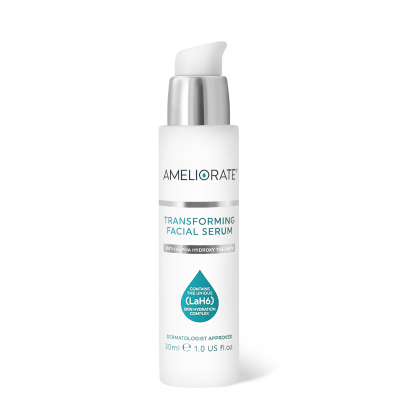 AMELIORATE Transforming Facial Serum eksfolijuojantis ir drėkinantis veido serumas sausai odai, 30 ml.