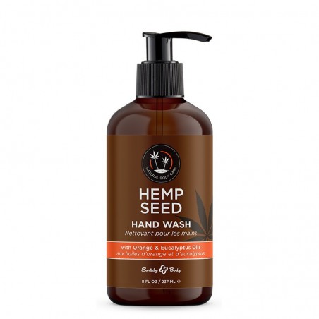 Hemp Seed HAND WASH šveičiamasis rankų prausiklis su apelsinų ir eukalipto aliejais, 237 ml.