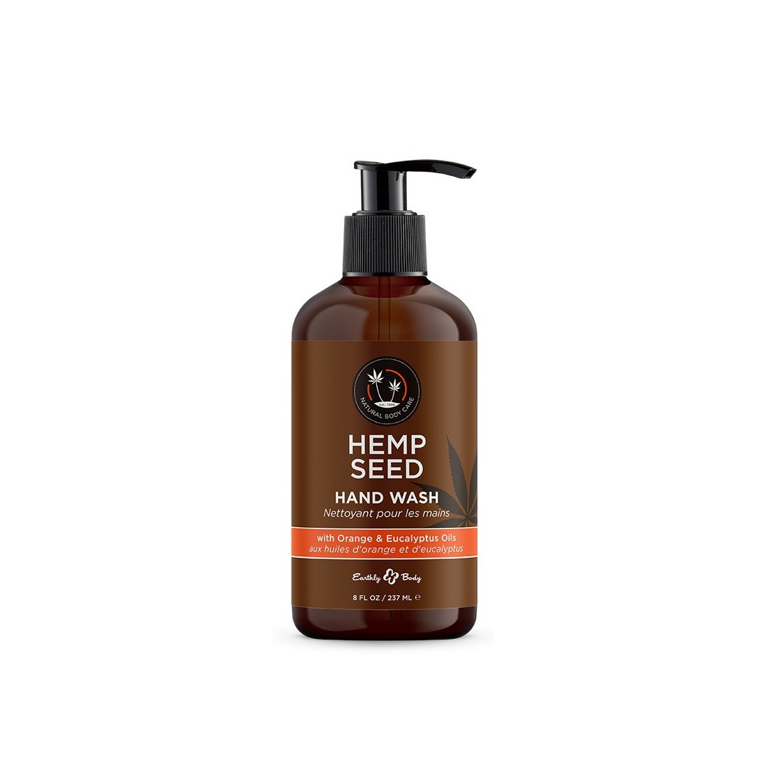 Hemp Seed HAND WASH šveičiamasis rankų prausiklis su apelsinų ir eukalipto aliejais, 237 ml.