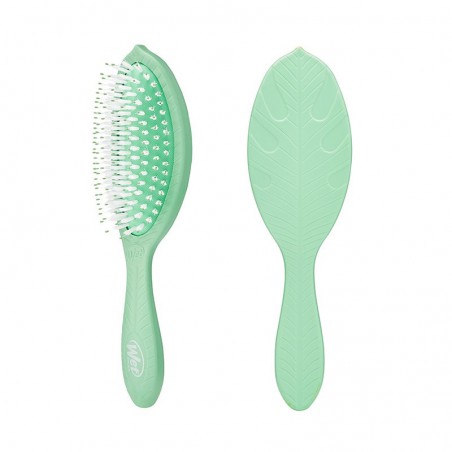 Ekologiškas WETBRUSH GO GREEN™ TREATMENT & SHINE plaukų šepetys su sintetiniais šereliais ir natūraliais aliejais, žalias