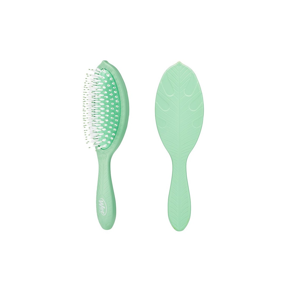 Ekologiškas WETBRUSH GO GREEN™ TREATMENT & SHINE plaukų šepetys su sintetiniais šereliais ir natūraliais aliejais, žalias